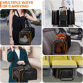 Pet Carrier, Large Soft Sided Expandable Travel Carrier with Steel Frame, Anti-Scratch Mesh, Removable Fleece Pad and Po