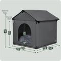 Large Cat & Small Dog House Soft Indoor (Int 22x20x18in/Ext 24x22x24in) for Ragdolls, Small French Bulldog, Welsh Corgi, Mini Schnauzer, Small Pet House with Soft Cushion, Oxford Fabric, Gray
