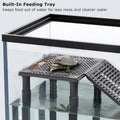 Upgraded Standing Turtle Basking Platform with Ramp, Built-in Feeding Tray