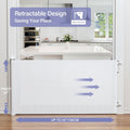 PRObebi Retractable Dog Gate for the House Extends to 54" Wide 34" Tall, Gates for Baby Indoor, Stair Gate for Outdoor, Staris, Hallways, Doorways, Deck, Porch, Need Drilling
