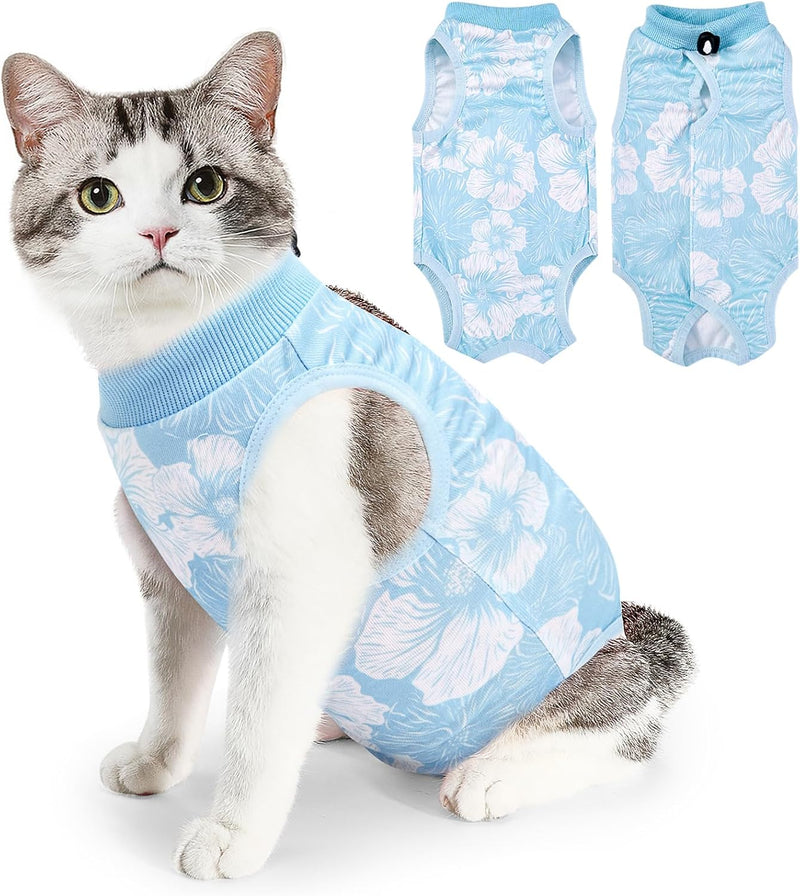 SlowTon Cat Recovery Suit, Cat Onesie for Cats After Surgery, FLBL S