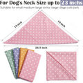 4PCS Spring Dog Bandanas Cat Birthday Cute Soft Cotton Puppy Scarfs Washable Daily Handkerchief Pink Green Blue Orange Comfortable Gifts, Adjustable Accessories for Small Medium Large Girl Boy Pup Pet