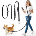 XiaZ Hands Free Dog Leash,Versatile Hands Free Leash,5.9-7.9 FT Waist Belt with Double Handles for Small Medium and Large Dogs Walking, Running and Jogging, Black
