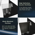 3 Gallon 12.6” L Fish Nano Glass Aquarium, with Separator Plate for Betta, Multi-Functional Square Fish Tank with Filter