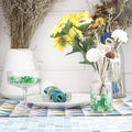YIYA Green Flat Marble Decorative Beads Glass Gems for Home Decoration Vase Filler Fish Tank Bottom Decoration (About 1.