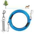 Dog Tie Out Cable, 30 FT Heavy Duty Dogs Lead Cable with Detachable Shock Spring, Dog Runner Chains for Outside Yard Camping Hold Small or Medium Dogs (30feet, up to 160lbs)
