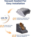 Gray Curved Dog Stairs Ramp for High Beds 28.7" H, 5-Step Dog Steps for Small Dogs and Cats, Pet Stairs for High Bed Climbing, Non-Slip Balanced Pet Step