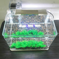 Aquarium Plant Fish Tank Decoration 20 Pieces Small/1" Tall Plastic Artificial Plant Goldfish Hidden Mini Grass Set (Gre