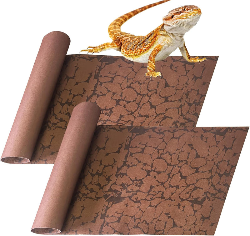 BNOSDM 2 PCS Reptile Carpet Mat Terrarium Liner Bedding Reptile Cage Mat Supplies for Tortoise Lizard Leopard Gecko Snak