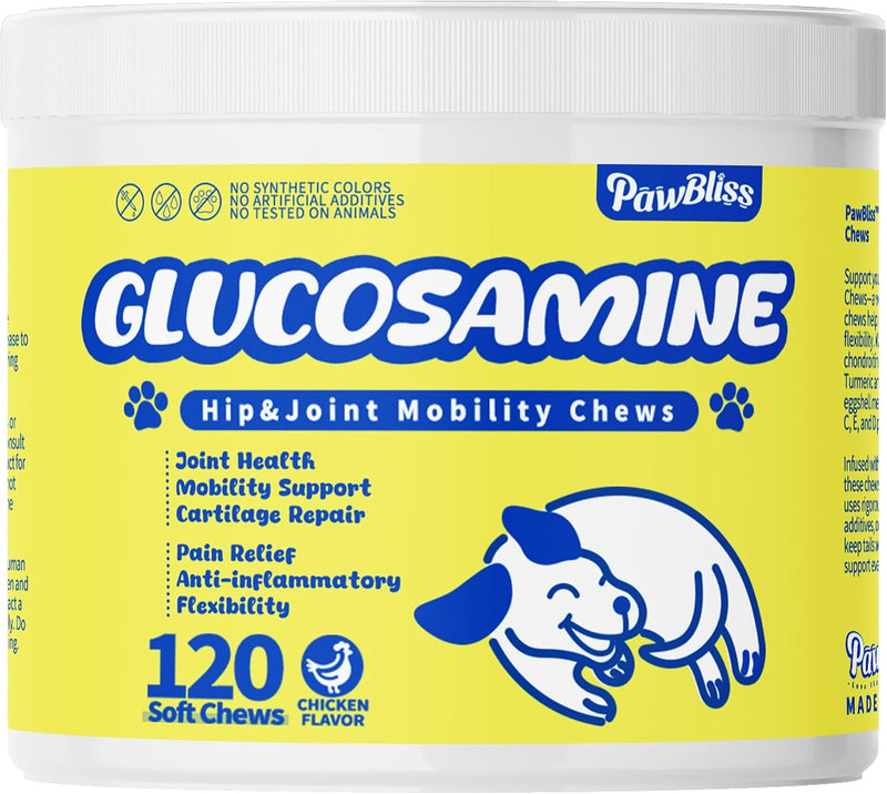 Glucosamine Joint Supplement for Dogs Joint Pain Relief – Glucosamine Chondroitin MSM & Turmeric Hip & Joint Support Che