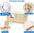 BNOSDM Parakeet Nesting Box Transparent Bird Nest Breeding Box with Perch Wood Bird House for Cage Cockatiel Budgie Lovebirds Conure Finch Parrot Small to Medium Birds (S)