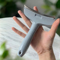 Treayes Blue Small Dog Shedding Brush - Tight V-shaped Teeth Deshedding Comb with Curve Blade, Pet Deshedding Tool for Cats and Dogs