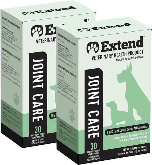 Extend Dog Hip and Joint Supplement Beef Flavored Powder Packets with Glucosamine, Chondroitin, MSM & Collagen, Hip & Jo