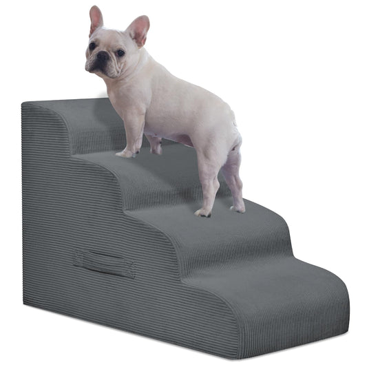 Mesa Lemon Dog Stairs for Small Dogs and Cats, 20" H 4 Steps Dog Ramp for High Beds, Couch, Sofa, Waterproof Pet Stairs with Removable Washable Cover, Non-Slip Sturdy Pet Steps