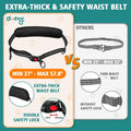 Hands Free Double Dog Leash for 2 Dogs with Safety Lock, Waist Bag