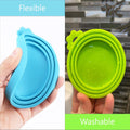 Giozoc 4 Pack Pet Food Can Cover Silicone Can Lids for Dog and Cat Food(Universal Size, One fit 3 Standard Size Food Cans)