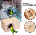 LinaLife 7.7" x4.7" Birds Nest Box Lovebird House Wood Parakeet Budgie Cockatiel Breeding Nest Box Cage Wood House for Finch Lovebirds Cockatiel Budgie Conure Parrot