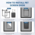 Pet Screen Door for Small Dogs & Cats - Heavy Duty Magnetic Lockable Flap, Inside Door 8.59x6.62inch, Easy Install for Sliding Glass/Patio Doors Screen, Scratch-Resistant & Security Latch (Size M)