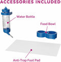 STILLCOVE Small Rabbit Cage Indoor, with Water Bottle & Food Bowl & Mat