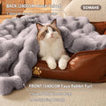 SOMAHE Cat Blanket, Reversible Sherpa & Bubble Fleece Pet Throw, Ultra-Soft Plush for Indoor Cats, Machine Washable, Anti-Static, Warm & Cozy, 22"×18" Inch Gray