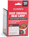 Fluker's Deep Thermal Heat Lamp for Reptiles with Carbon Infrared Technology, for All Reptile Tanks, Great for Basking, 