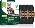 Woyamay 4 Pack Flea Collar for Cats, Cat Flea and Tick Treatment, 32-Month Flea and Tick Prevention for Cats, Waterproof Cat Flea Collar, Adjustable Cat Flea and Tick Collar for Cats Kittens, Black