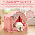 Jiupety Indoor Dog House with Frame,Cute Dog Tent Bed with Cover Cave