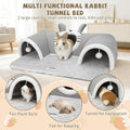 YUEPET 3-Way Bunny Tunnel Bed, Rabbit Tunnel for Indoor, Bunny Play Tunnel