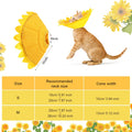 Sunflower Cat Recovery Cone Collar Soft Adjustable Elizabethan Cone