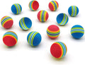 VOVIGGOL 12 Pack 2 Color Rainbow Cat Toy Balls Soft EVA Foam Interactive Indoor Kittens Favorite Toys 1.38" Dia. Small D