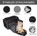 BAGLHER Cat Carrier Bag,Airline Approved Pet Carrier Soft Side Pet Travel 5 Sides Open Doors 3 Sides Expandable Foldable Dog Carrier with Fleece Pad