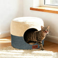 KISIMUY 2-in-1 Cat Cave Bed & Lounger with Reversible Plush Cushion, Cat Bed for Indoor Cats, Foldable Anti-Slip Cat House - Calming Cozy Hideaway for Kitten &Small Cats with Anxiety Relief, 15.7in
