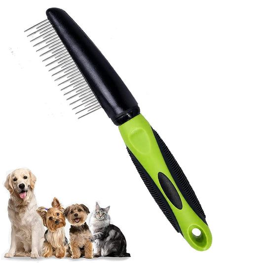 Dog Comb for Shedding & Dematting, Rotating Pins, Undercoat, Cats & Doodles