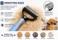 8-Piece Dog Grooming Kit for Dogs & Cats, Pet Grooming Set with 2 Grooming Gloves, 17 & 9 Tooth Dematting Rake, Fine-Too