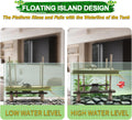 Large Turtle Floating Basking Platform with Feeding Area, Turtle Floating Docks Reptile Climbing Pier and Basking Platfo