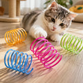 4Pcs Cat Spring Toy Set, Interactive Spiral Pet Play Accessories Pack, for Indoor Outdoor Activity Entertainment Use