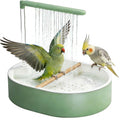 ZZBUY Automatic Bird Bath Circulating Water Large Parakeet Bathtub Bird Shower Fountain for Budgies, Cockatiels, Conures, Lovebirds, African Greys