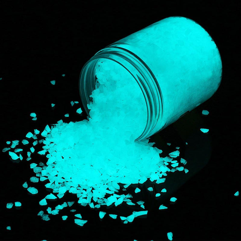 Shiny Stone Glow in The Dark Aquarium Gravel Sand, 3-5mm, Aqua