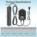 HiTauing Aquarium Heater, 100W/200W/300W/500W Fish Tank Heater with Upgraded LED Large Display, Up/Down Control Buttons 