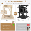 SHA CERLIN 65in Larger Cat Tree Tower Condo for Indoor Kitties/Multi-Level Furniture Activity Center with Wide Base/Cozy Plush Cat Perches/Baskets/Sisal Scratching Posts and Hammock/Beige
