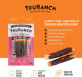 TRURANCH Large Pork Skin Rolls - Chicken-Wrapped Jerky Collagen Rolls - Collagen Chews for Dogs - Real Pork Skin - Rawhi