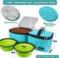 PetAmi Dog Travel Bag Organizer, Pet Supplies Diaper Tote, Teal Blue Large