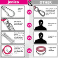 jenico Dog Tie Out Cable, 10/15/20/30/40/50/70/100/150FT Runner Cable with Swivel Hook and Shock Spring, Dog Leash Run Tether for Yard Outdoor and Camping,for Small to Medium Pets Up to 500 LBS