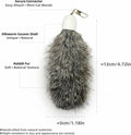 ZAYLUMO 2 Pack Natural Rabbit Fur Cat Toy Refills – Silent Interactive Cat Toys for Indoor Cats, Handmade Replacement Heads with Secure Connector for Cat Wand Toys
