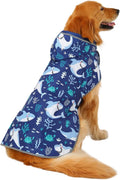 HDE Reversible Dog Raincoat Hooded Slicker Poncho Rain Coat Jacket for Small Medium Large Dogs Sharks - 3XL