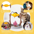 Cat Slow Feeder, Interactive Cat Puzzle Toy Treat Dispenser - BBQ Campfire Grill Design, Adjustable Rotating Roast Fish Flame Mental Stimulation Food Dispensing Toy for Indoor Cats Kittens