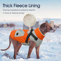 Dog Winter Coat Waterproof - Orange,Medium - Dog Coat with Harness Built in