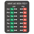 Dog Feeding Reminder, Dog Fed Sign-Daily Am/Pm Chart Slider Sign for Pet Fed and Pill Reminder, Easy to Use On Fridge Or Wall with Adhesive and Magnet,Pet Supplies