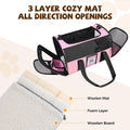 Soft Cat Carrier for Pets Up to 15 lbs, TSA Approved for Airline in-Cabin, Cat Travel Bag with Detachable Cat Food Bowl, Pet Carriers for Small Dogs, Waterproof Travel Puppy Carry, Pink