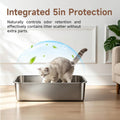 Stainless Steel High Sides Cat Litter Box,Medium